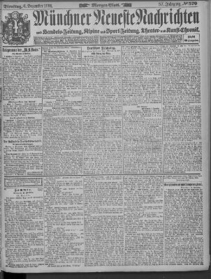 Münchner neueste Nachrichten Dienstag 6. Dezember 1904