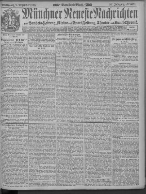 Münchner neueste Nachrichten Mittwoch 7. Dezember 1904