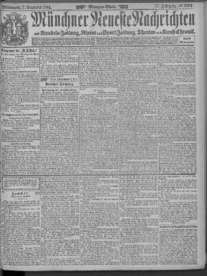 Münchner neueste Nachrichten Mittwoch 7. Dezember 1904