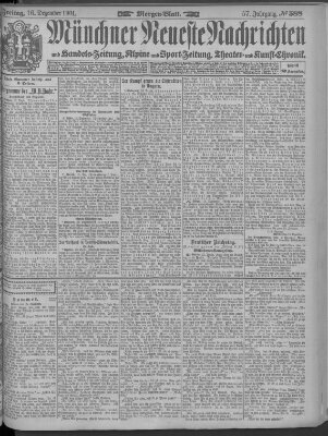 Münchner neueste Nachrichten Freitag 16. Dezember 1904