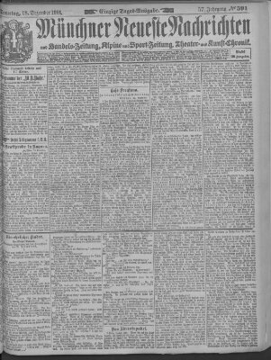 Münchner neueste Nachrichten Sonntag 18. Dezember 1904