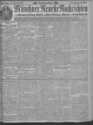 Münchner neueste Nachrichten Dienstag 20. Dezember 1904