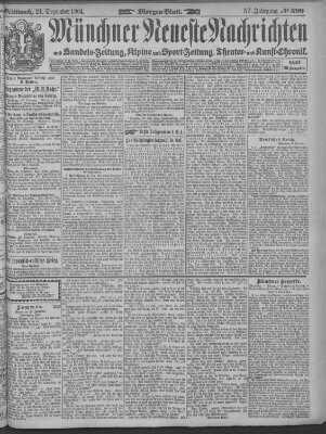 Münchner neueste Nachrichten Mittwoch 21. Dezember 1904