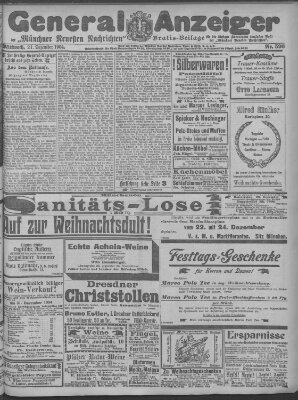 Münchner neueste Nachrichten Mittwoch 21. Dezember 1904