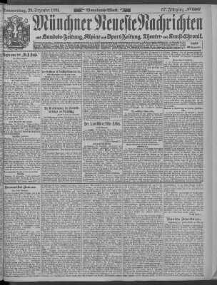 Münchner neueste Nachrichten Donnerstag 29. Dezember 1904