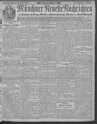 Münchner neueste Nachrichten Donnerstag 3. November 1904