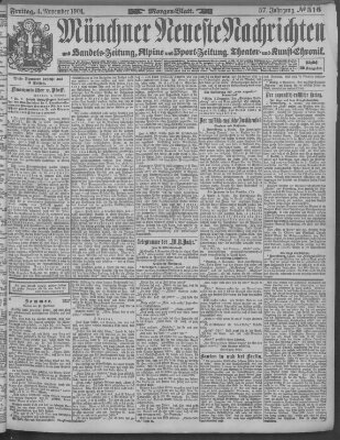 Münchner neueste Nachrichten Freitag 4. November 1904