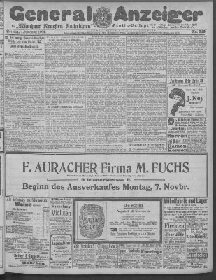 Münchner neueste Nachrichten Freitag 4. November 1904