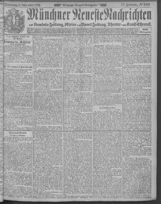 Münchner neueste Nachrichten Sonntag 6. November 1904