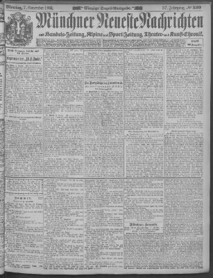 Münchner neueste Nachrichten Montag 7. November 1904