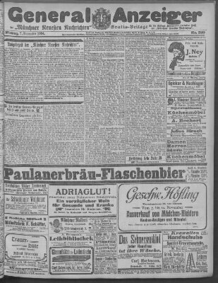 Münchner neueste Nachrichten Montag 7. November 1904