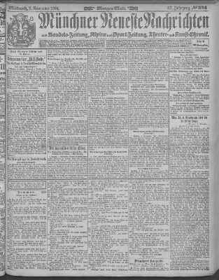 Münchner neueste Nachrichten Mittwoch 9. November 1904
