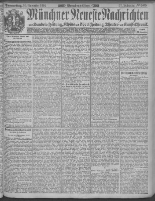 Münchner neueste Nachrichten Donnerstag 10. November 1904