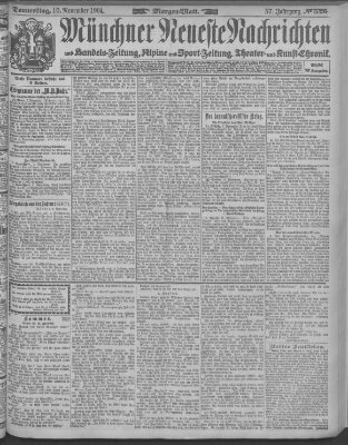 Münchner neueste Nachrichten Donnerstag 10. November 1904