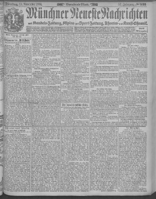 Münchner neueste Nachrichten Dienstag 15. November 1904