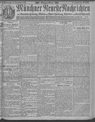 Münchner neueste Nachrichten Mittwoch 16. November 1904