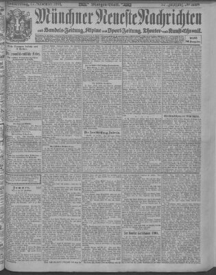 Münchner neueste Nachrichten Donnerstag 17. November 1904