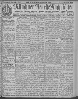 Münchner neueste Nachrichten Sonntag 20. November 1904