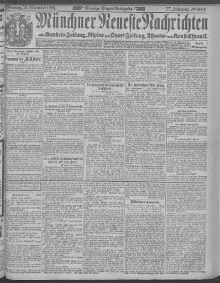 Münchner neueste Nachrichten Montag 21. November 1904