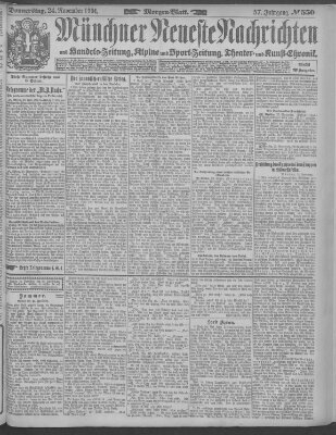 Münchner neueste Nachrichten Donnerstag 24. November 1904