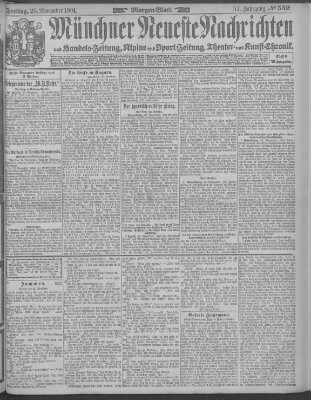 Münchner neueste Nachrichten Freitag 25. November 1904