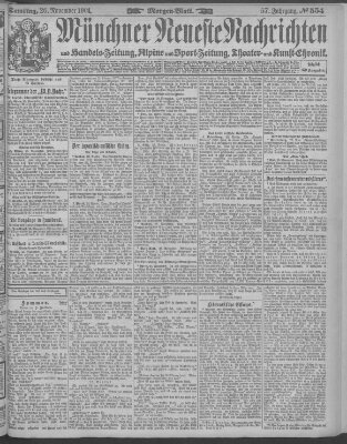 Münchner neueste Nachrichten Samstag 26. November 1904