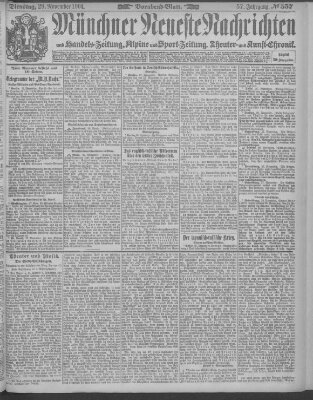 Münchner neueste Nachrichten Dienstag 29. November 1904