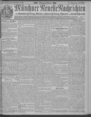 Münchner neueste Nachrichten Dienstag 29. November 1904