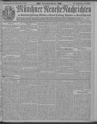 Münchner neueste Nachrichten Mittwoch 30. November 1904