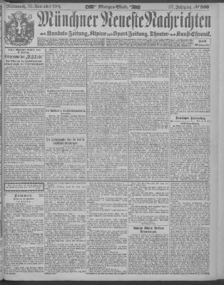 Münchner neueste Nachrichten Mittwoch 30. November 1904