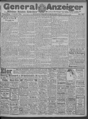 Münchner neueste Nachrichten Donnerstag 1. September 1904