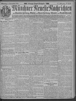 Münchner neueste Nachrichten Montag 5. September 1904