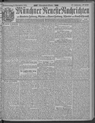 Münchner neueste Nachrichten Donnerstag 8. September 1904