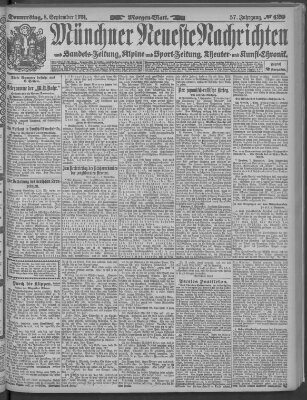 Münchner neueste Nachrichten Donnerstag 8. September 1904