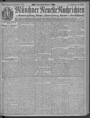 Münchner neueste Nachrichten Samstag 10. September 1904