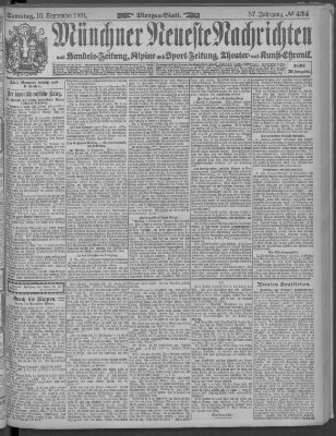 Münchner neueste Nachrichten Samstag 10. September 1904