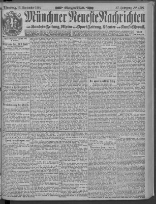 Münchner neueste Nachrichten Dienstag 13. September 1904