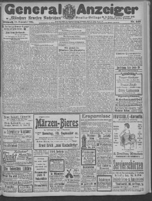 Münchner neueste Nachrichten Mittwoch 21. September 1904