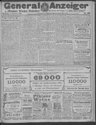 Münchner neueste Nachrichten Dienstag 27. September 1904