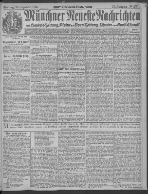 Münchner neueste Nachrichten Freitag 30. September 1904