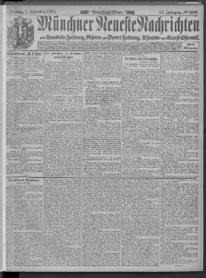 Münchner neueste Nachrichten Freitag 1. September 1905