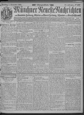 Münchner neueste Nachrichten Freitag 1. September 1905