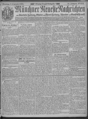 Münchner neueste Nachrichten Montag 4. September 1905