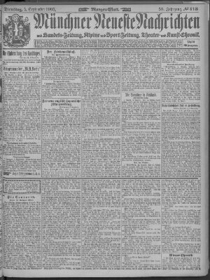 Münchner neueste Nachrichten Dienstag 5. September 1905