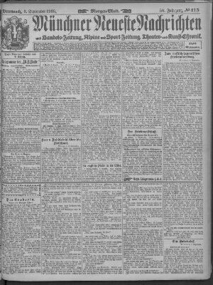 Münchner neueste Nachrichten Mittwoch 6. September 1905