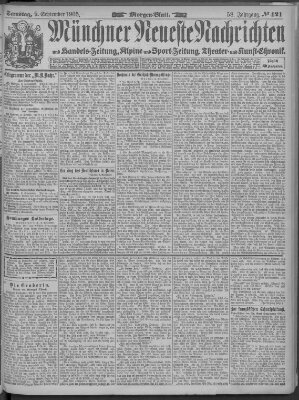 Münchner neueste Nachrichten Samstag 9. September 1905
