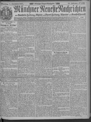 Münchner neueste Nachrichten Montag 11. September 1905