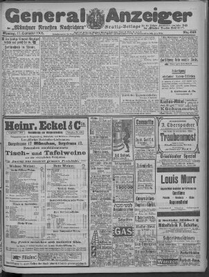 Münchner neueste Nachrichten Montag 11. September 1905