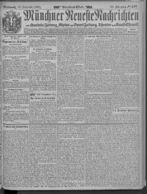 Münchner neueste Nachrichten Mittwoch 13. September 1905