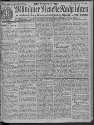Münchner neueste Nachrichten Mittwoch 13. September 1905